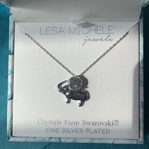 Lesa Michelle Jewels Fine Silver Plated Necklace with Elephant Pendant